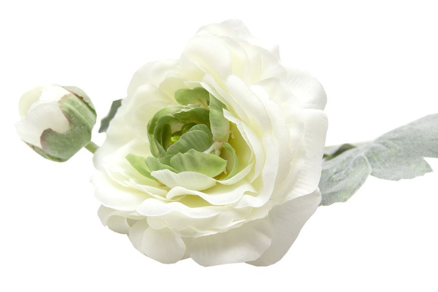 Искусственный цветок Лютик, ткань, пластик, 35 см, белый (630065) 630065 фото