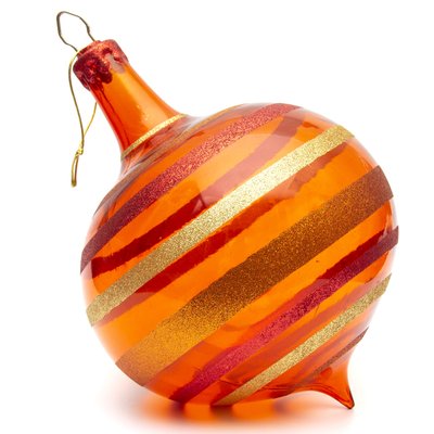 Большая елочная игрушка - луковица, 22 см, пластик, оранжевый (110346) 110346 фото