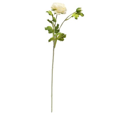 Штучна квітка Жовтець, 59 см, білий, тканина, пластик (632380) 632380 фото