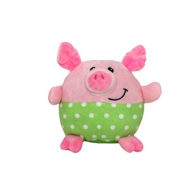 Мягкая игрушка - поросенок зеленые штанишки, 11 см, розовый, полиэстер (M1717111-1) M1717111-1 фото