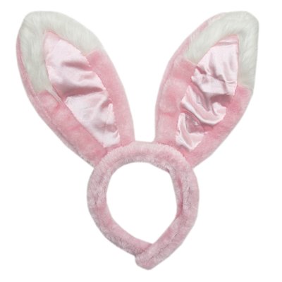Карнавальный набор "Ушки зайчика", 25x30 см, розовый, полиэстер, пластик (461219) 461219 фото