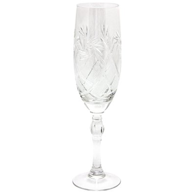 Хрустальный бокал для шампанского, узор - мельница, объем - 170 мл, высота - 21.5 см (7641/1-2) 7641/1-2 фото