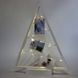 Светодиодная декорация, коллаж с прищепками - деревянный треугольник для 3 фото, 38,5 см, 2 АА, белый (141271) 141271 фото 1