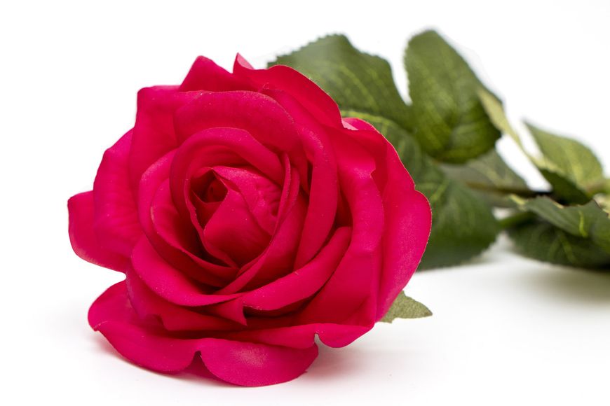 Штучна троянда-гілка, тканина, пластик, 64 см, рожева (630102) 630102 фото