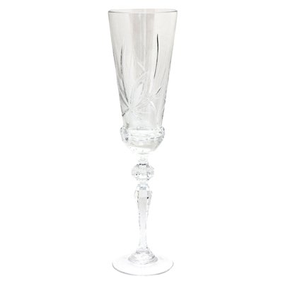 Хрустальный бокал для шампанского, узор - цветок, объем - 190 мл, высота - 25,5 см (8159/1-2) 8159/1-2 фото