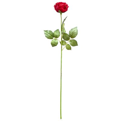 Штучна троянда-гілка, тканина, пластик, 64 см, червоний (630126) 630126 фото
