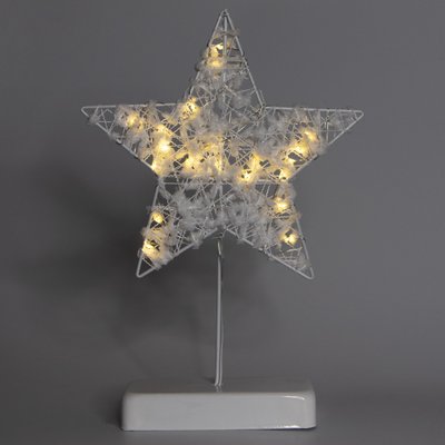 Светодиодная декорация - Звезда на подставке, 19,8x6x29 см, 20л, белый, теплый белый, IP20 (141080) 141080 фото