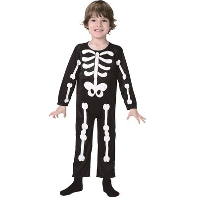 Дитячий карнавальний костюм скелет, зріст 92-104 см, чорний, віскоза, поліестер (CC282A) CC282A фото
