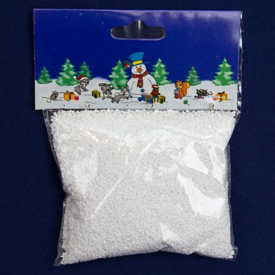 Искусственный снег, 1 упаковка, 60 г, белый, маленькие снежинки, PPS (200886) 200886 фото