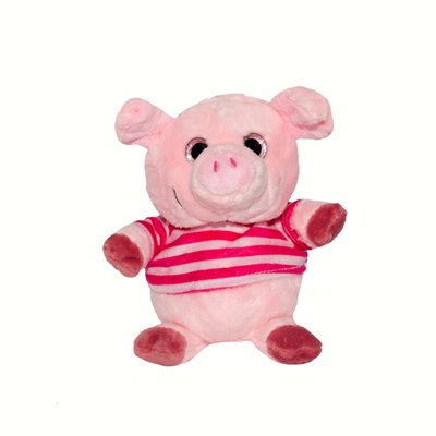 Мягкая игрушка - поросенок красная кофта, 15 см, розовый, полиэстер (M1717915-1) M1717915-1 фото
