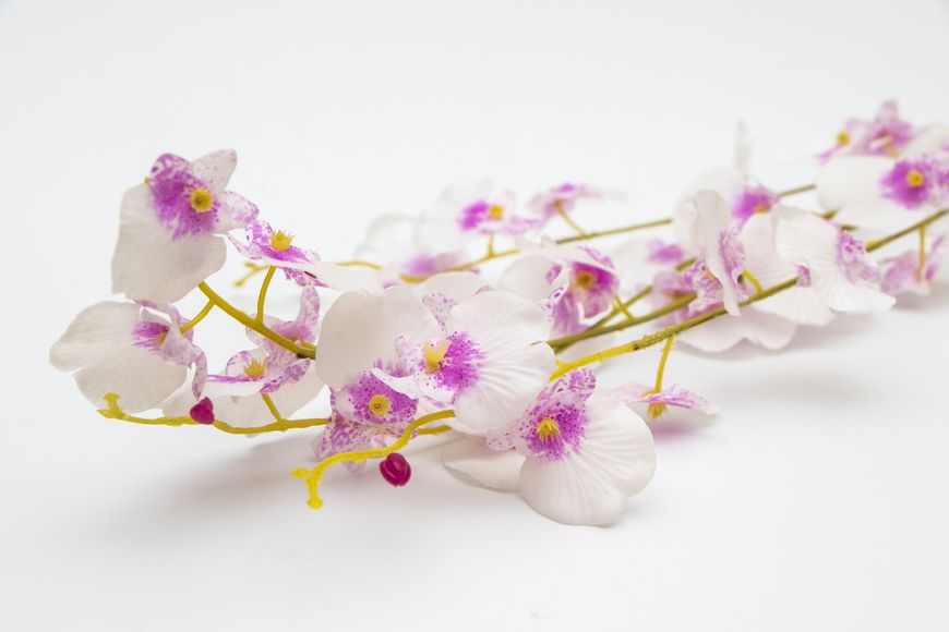 Штучна гілка Орхідея, тканина, пластик, 88 см, рожева (630164) 630164 фото