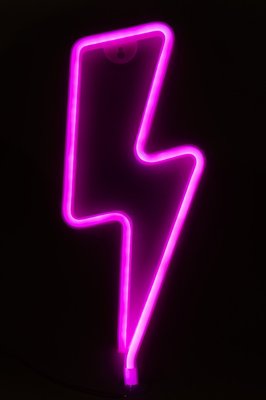 Неоновый светильник настенно-потолочный ночник - Молния, 14,5x2,3x35,3 см, USB провод (141431) 141431 фото
