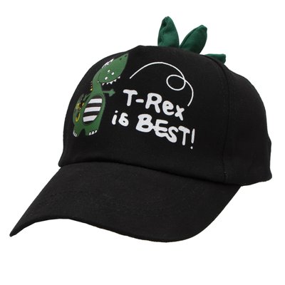 Кепка дитяча "T-Rex is Best", чорний, 51 см, 5-10 років, бавовна (517472) 517472 фото