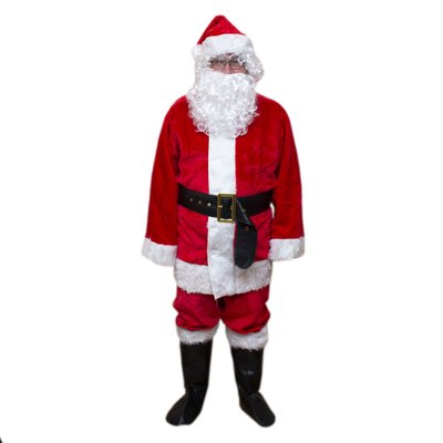 Карнавальний костюм "Дід Мороз" для дорослого, 180 см, плюш, червоний (462407) 462407 фото