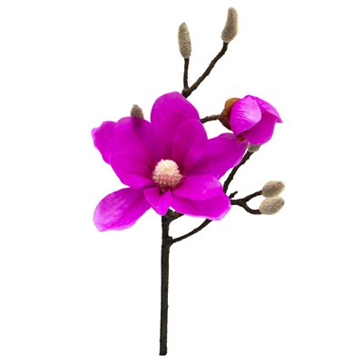 Штучна квітка Магнолія, 45 см, рожева, тканина, пластик (631475) 631475 фото