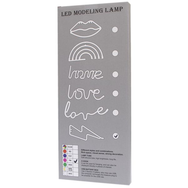 Неоновий світильник настінно-стельовий нічник - Блискавка, 14,5x2,3x35,3 см, USB провід (141431) 141431 фото