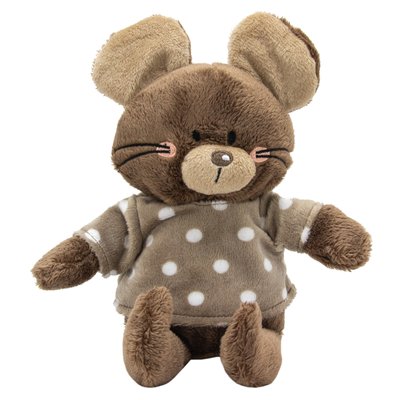 Мягкая игрушка - мышка в кофточке, 15 см, коричневый, мех искусственный (C1812315C-2) C1812315C-2 фото