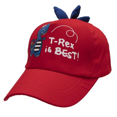 Кепка дитяча "T-Rex is Best", червоний, 51 см, 5-10 років, бавовна (517489) 517489 фото