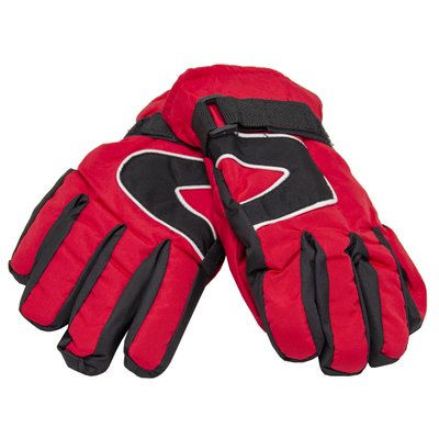 Водовідштовхувальні дитячі лижні рукавички, розмір 13, червоний, плащівка, фліс, синтепон (517090) 517090 фото