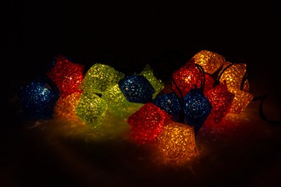 Гирлянда с лампочками накаливания - кристаллические маленькие звезды, 4 м, 20 л, разноцветный, IP20 (040070-1) 040070-1 фото