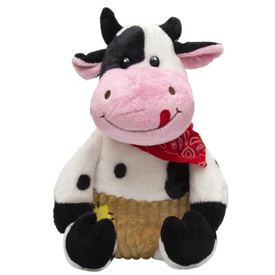 Мягкая игрушка - бык в штанишках, 23 см, черно-белый, плюш (395117) 395117 фото