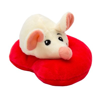 Мягкая игрушка - крыса с сердечком, 12 см, бежевый, полиэстер (M1819712A-1) M1819712A-1 фото