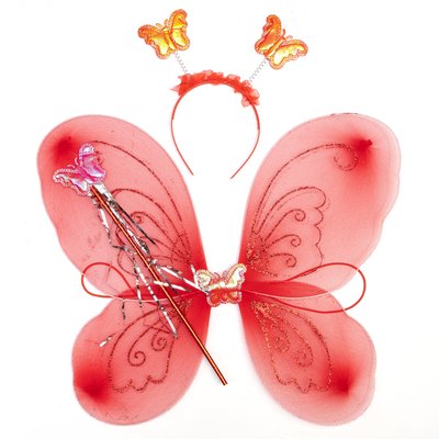 Карнавальний набір - метелик, 46x38 см, червоний (517267) 517267 фото