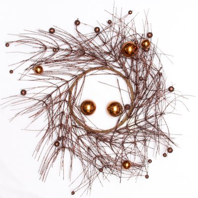 Вінок-павутинка з кулями, 50 см, бронзова (770144-3) 770144-3 фото