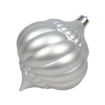 Велика ялинкова іграшка - гарбуз, 30 см, пластик, сріблястий (890216) 890216 фото
