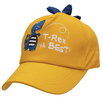 Кепка дитяча "T-Rex is Best", жовтий, 51 см, 5-10 років, бавовна (517496) 517496 фото