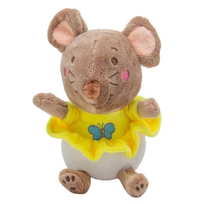 Мягкая игрушка - крыса в желтом платье, 15 см, коричневый, мех искусственный (D1826214-1) D1826214-1 фото