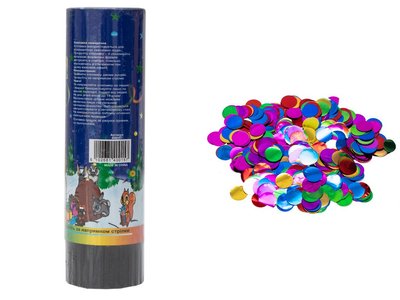 Хлопушка пружинная, 16 см, разноцветные кружочки из фольги (401157) 400157 фото