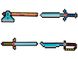 Набір піксельної м'якої зброї - 2 меча, сокира, кинджал, різнокольоровий, EVA (518158) 518158 фото 2