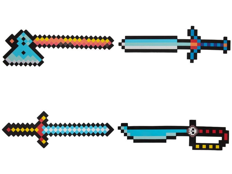 Набор мягкого оружия - 2 меча, топор, кинжал, разноцветный, EVA (518158) 518158 фото