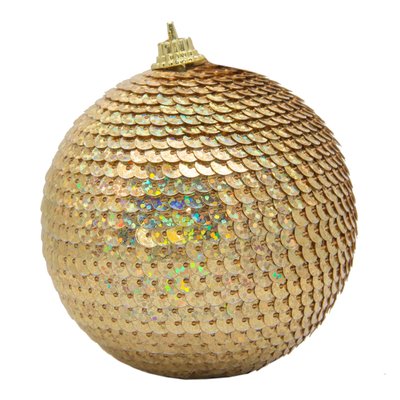 Елочная игрушка - шар, D8,5 см, золотистый, пенопласт, пластик (661497-2) 661497-2 фото
