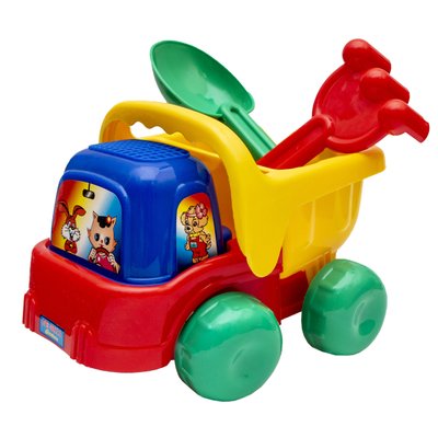 Игрушка детская - Самосвал с лопаткой и грабельками, 23x18x17 см, пластик (JHS-008) JHS-008 фото