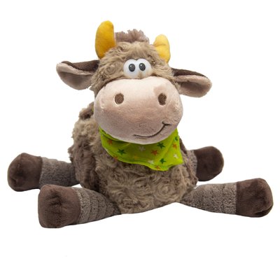 М'яка іграшка - корова з хустинкою, 22 см, бежевий, плюш (394301) 394301 фото