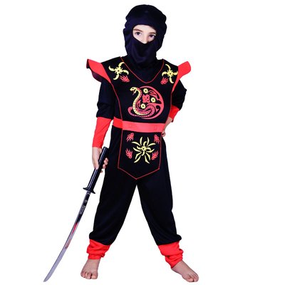 Детский карнавальный костюм ниндзя, рост 92-104 см, черный, вискоза, полиэстер (EE208А) EE208A фото