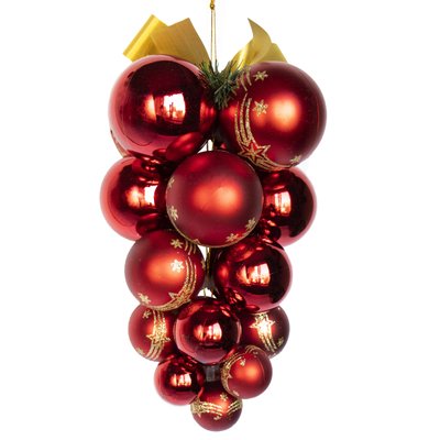 Велика ялинкова іграшка - виноград, 28 см, пластик, мікс, червоний (891121) 891121 фото