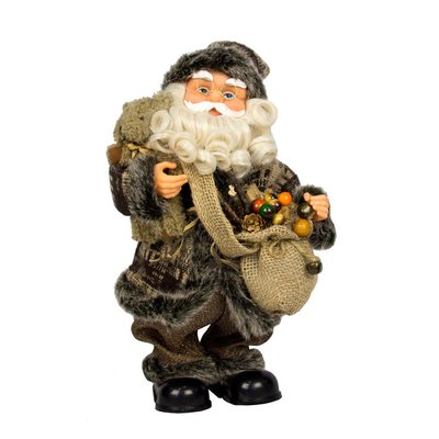 Новогодняя интерактивная фигурка Дед Мороз с мешком подарков и медвежонком, музыкальный, 36 см (230150) 230150 фото