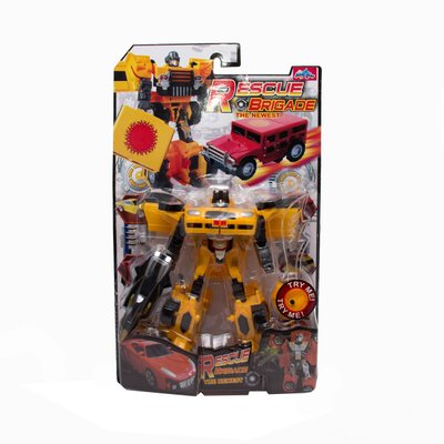 Трансформер робот-спасатель со световым мечом, желтый, пластик (3888-6) 3888-6 фото