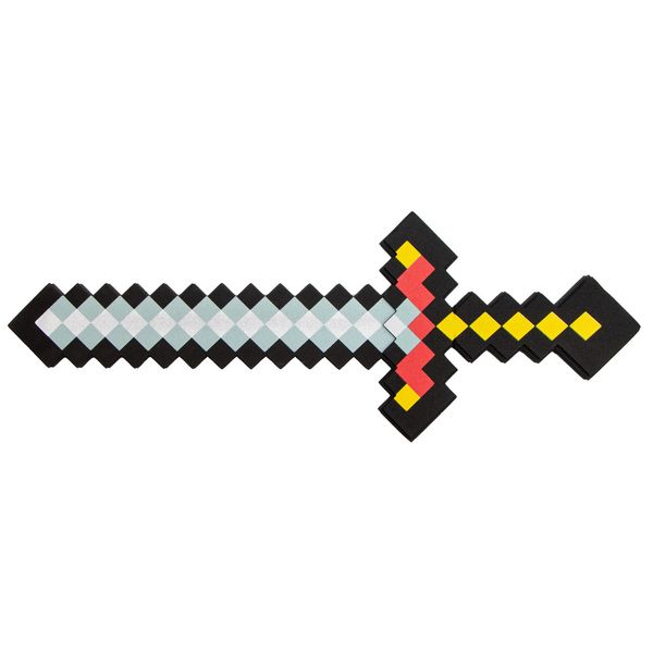 Набір піксельної м'якої зброї - меч, шолом, щит, різнокольоровий, EVA (518202) 518202 фото