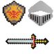 Набір піксельної м'якої зброї - меч, шолом, щит, різнокольоровий, EVA (518202) 518202 фото 3