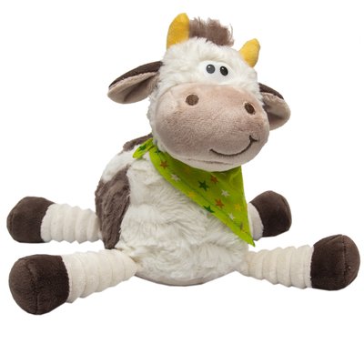 М'яка іграшка - корова з хустинкою, 22 см, білий, плюш (395056) 395056 фото