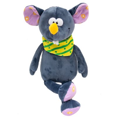 Мягкая игрушка - крыса с платочком, 26 см, синий, плюш (M1807526B-3) M1807526B-3 фото