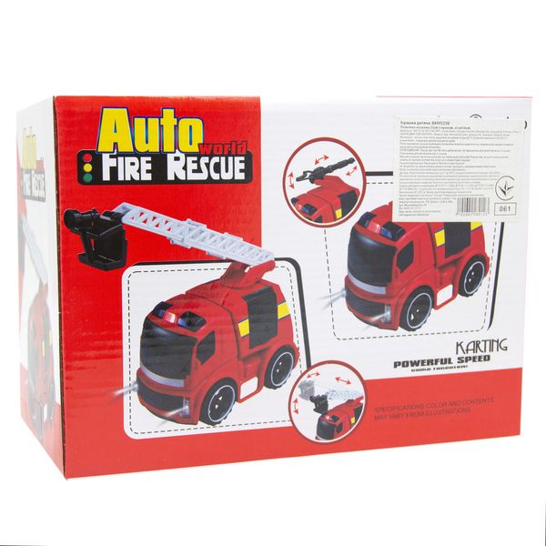 Іграшка дитяча - Пожежна машина, 19 см, зі світловими ефектами, червоний, пластик (A849523U) A849523U фото