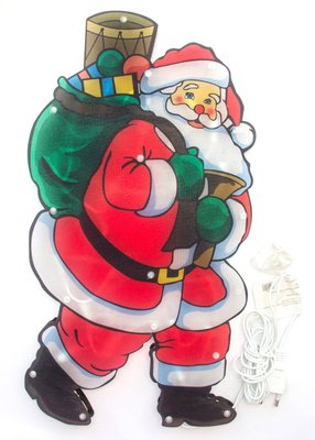 Светодиодная декорация - Дед Мороз с мешком, 44x24 см, 20л, пластик, IP20 (640089) 640089 фото
