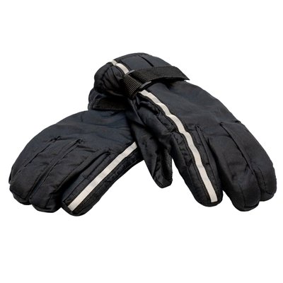 Водоотталкивающие детские лыжные (подростковые) перчатки, размер 15, темно-синий, плащевка, флис (517052) 517052 фото