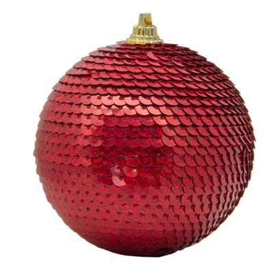 Елочная игрушка - шар, D8,5 см, красный, пенопласт, пластик (661497-3) 661497-3 фото