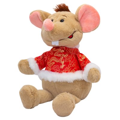 Мягкая игрушка - крыса в красной шубке, 24 см, бежевый, полиэстер (M1810024A-2) M1810024A-2 фото